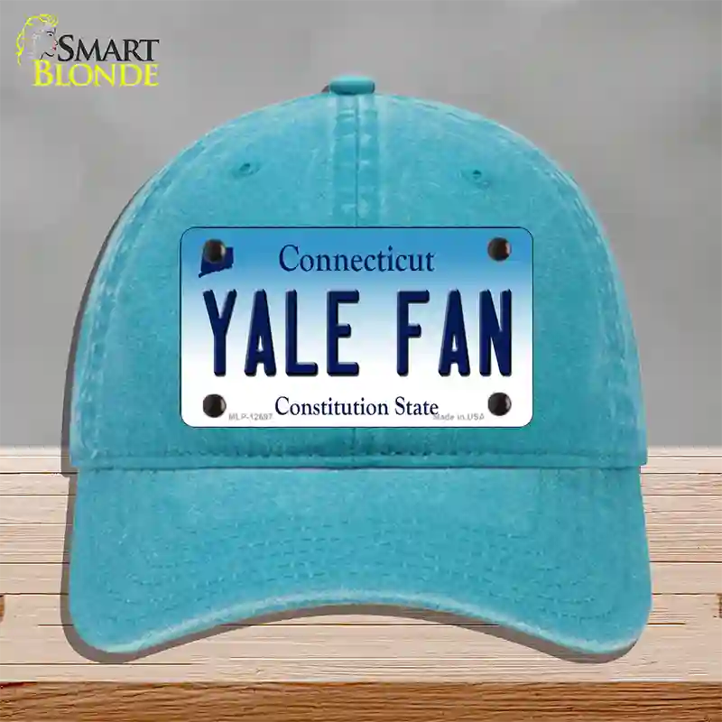 Yale Fan Novelty License Plate Hat Unconstructed Cotton / Lake Blue