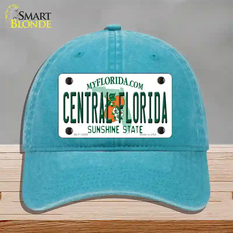 Central Florida Novelty License Plate Hat Unconstructed Cotton / Lake Blue