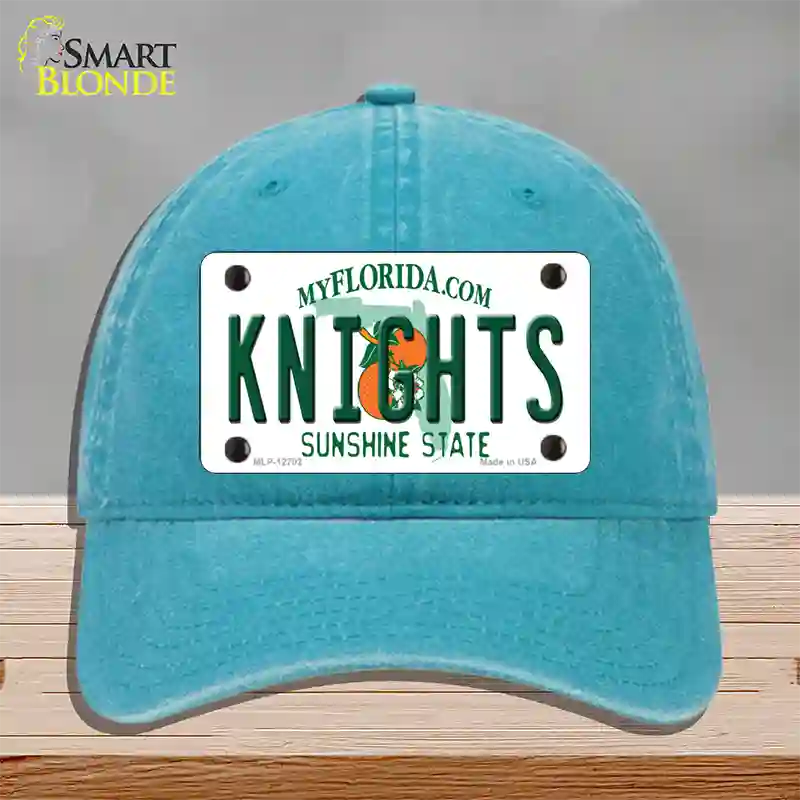 Knights Novelty License Plate Hat Unconstructed Cotton / Lake Blue