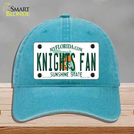 Knights Fan Novelty License Plate Hat Unconstructed Cotton / Lake Blue