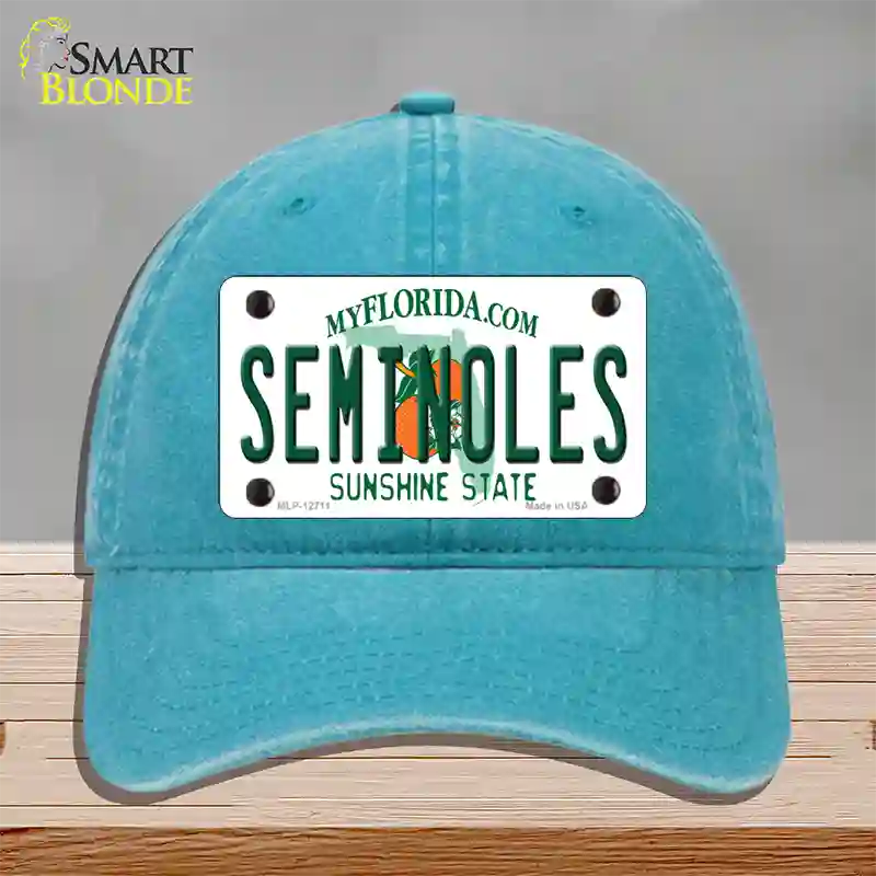 Seminoles Novelty License Plate Hat Unconstructed Cotton / Lake Blue