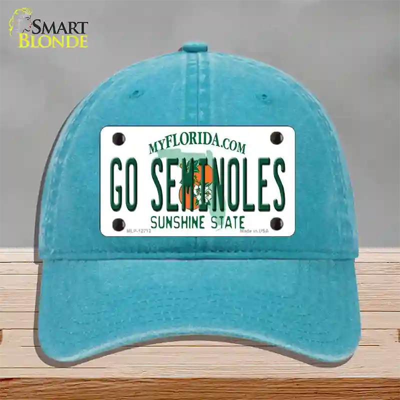 Go Seminoles Novelty License Plate Hat Unconstructed Cotton / Lake Blue