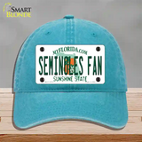 Seminoles Fan Novelty License Plate Hat Unconstructed Cotton / Lake Blue