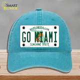 Go Miami Novelty License Plate Hat Unconstructed Cotton / Lake Blue