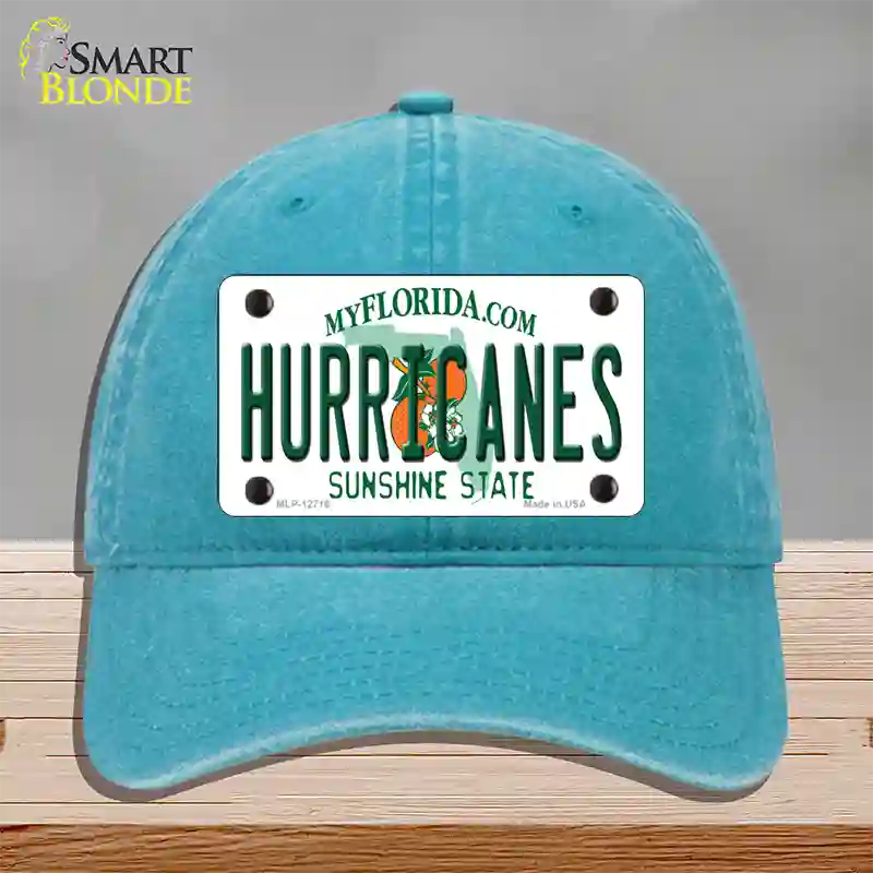 Hurricanes Novelty License Plate Hat Unconstructed Cotton / Lake Blue