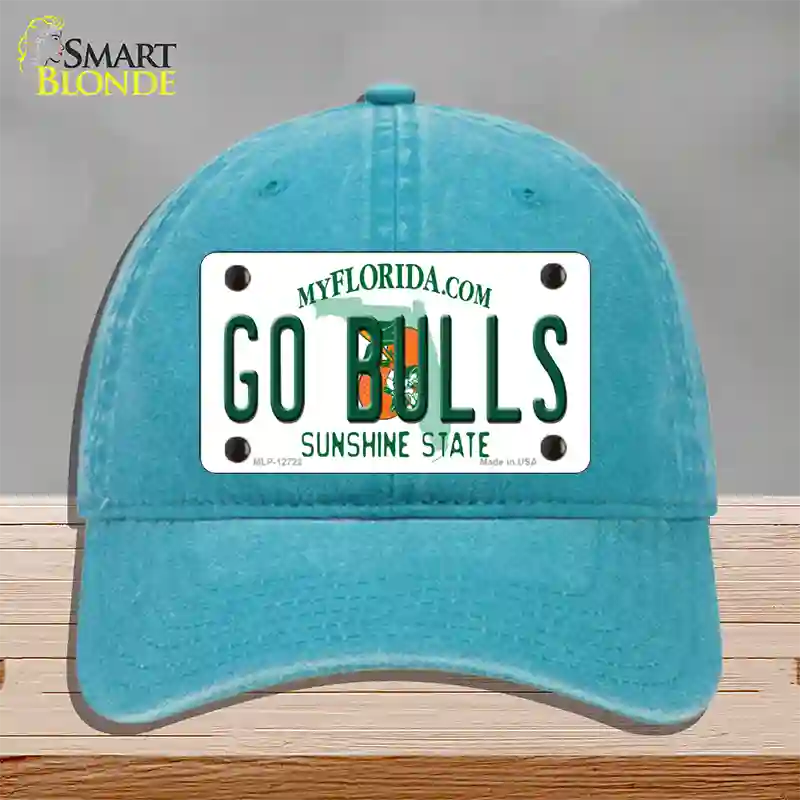 Go Bulls Novelty License Plate Hat Unconstructed Cotton / Lake Blue