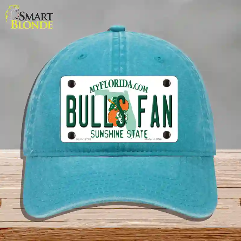 Bulls Fan Novelty License Plate Hat Unconstructed Cotton / Lake Blue