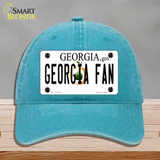 Georgia Fan Novelty License Plate Hat Unconstructed Cotton / Lake Blue