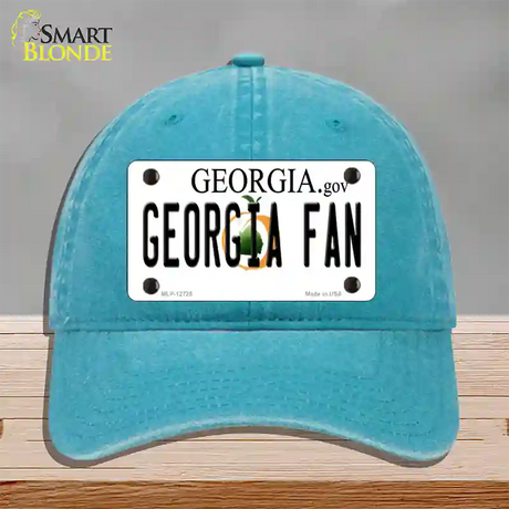 Georgia Fan Novelty License Plate Hat Unconstructed Cotton / Lake Blue