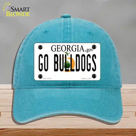 Go Bulldogs Georgia Novelty License Plate Hat Unconstructed Cotton / Lake Blue