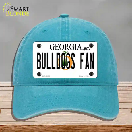 Bulldogs Fan Georgia Novelty License Plate Hat Unconstructed Cotton / Lake Blue