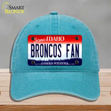 Broncos Fan Novelty License Plate Hat Unconstructed Cotton / Lake Blue