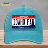 Idaho Fan Novelty License Plate Hat Unconstructed Cotton / Lake Blue