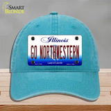 Go Northwestern Novelty License Plate Hat Unconstructed Cotton / Lake Blue