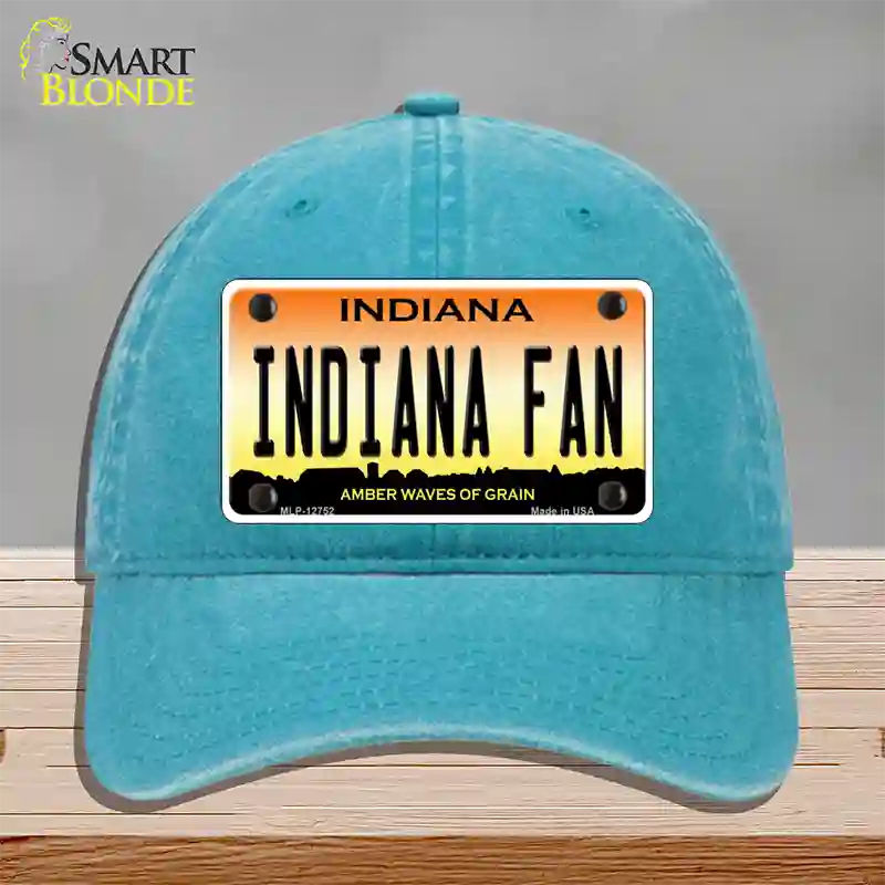 Indiana Fan Novelty License Plate Hat Tag Unconstructed Cotton / Lake Blue