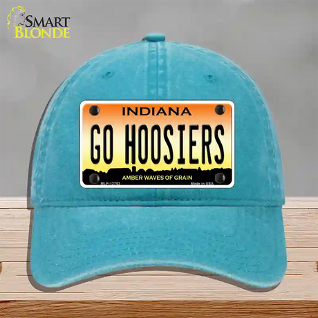 Go Hoosiers Novelty License Plate Hat Tag Unconstructed Cotton / Lake Blue