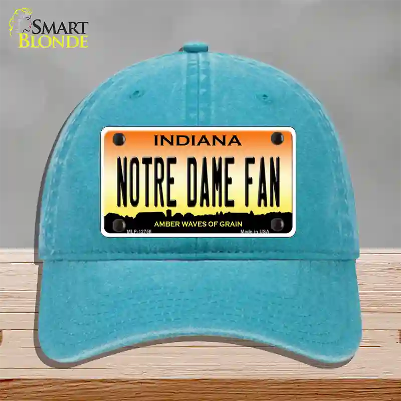 Notre Dame Fan Novelty License Plate Hat Tag Unconstructed Cotton / Lake Blue