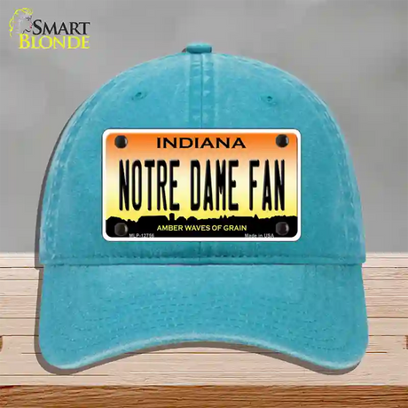 Notre Dame Fan Novelty License Plate Hat Tag Unconstructed Cotton / Lake Blue