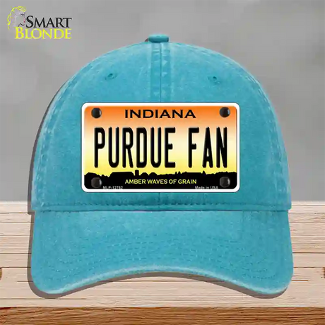 Purdue Fan Novelty License Plate Hat Tag Unconstructed Cotton / Lake Blue