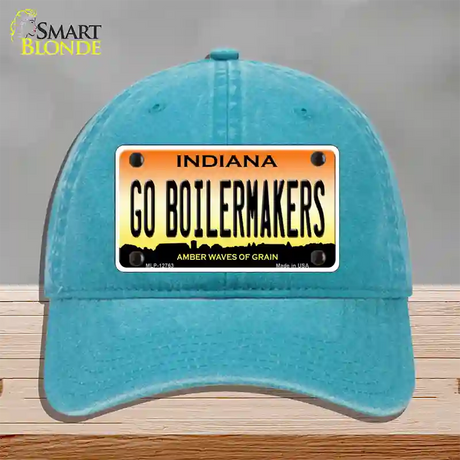 Go Boilermakers Novelty License Plate Hat Tag Unconstructed Cotton / Lake Blue