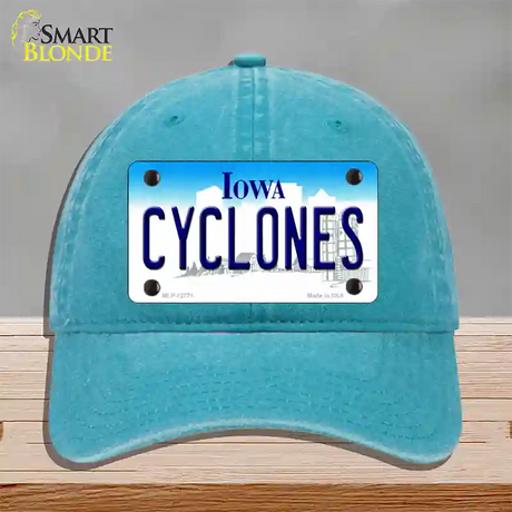 Cyclones Novelty License Plate Hat Tag Unconstructed Cotton / Lake Blue