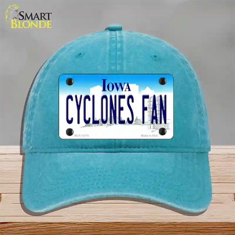 Cyclones Fan Novelty License Plate Hat Tag Unconstructed Cotton / Lake Blue