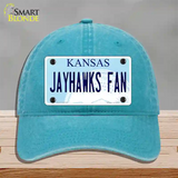 Jayhawks Fan Novelty License Plate Hat Tag Unconstructed Cotton / Lake Blue