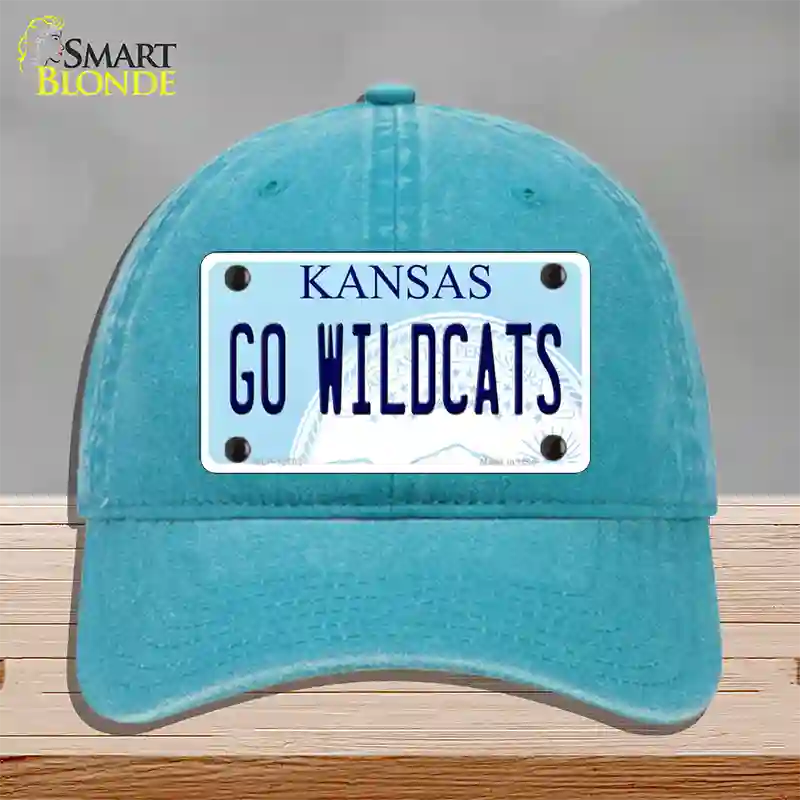 Go Wildcats Kansas Novelty License Plate Hat Tag Unconstructed Cotton / Lake Blue