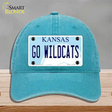 Go Wildcats Kansas Novelty License Plate Hat Tag Unconstructed Cotton / Lake Blue