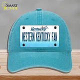 Western Kentucky Fan Novelty License Plate Hat Tag Unconstructed Cotton / Lake Blue