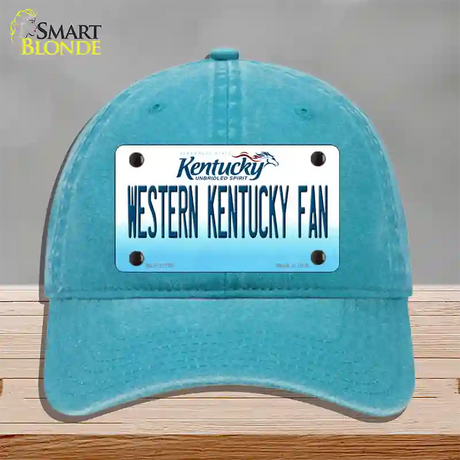 Western Kentucky Fan Novelty License Plate Hat Tag Unconstructed Cotton / Lake Blue