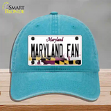 Maryland Fan Novelty License Plate Hat Tag Unconstructed Cotton / Lake Blue