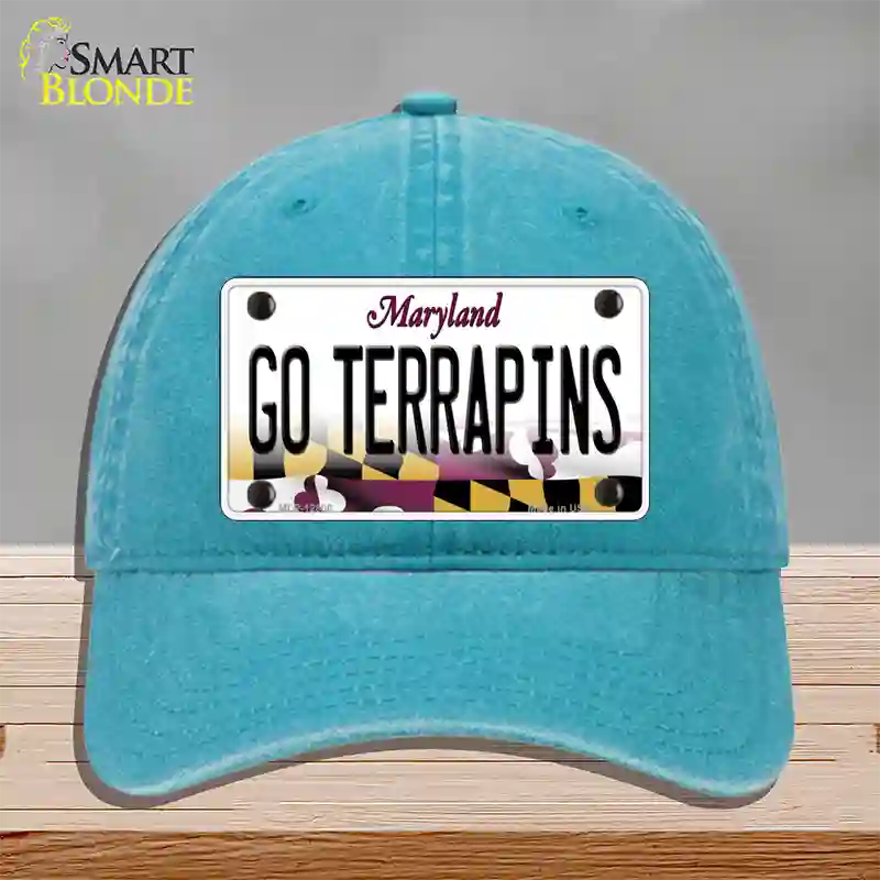 Go Terrapins Novelty License Plate Hat Tag Unconstructed Cotton / Lake Blue