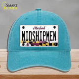 Midshipmen Novelty License Plate Hat Tag Unconstructed Cotton / Lake Blue