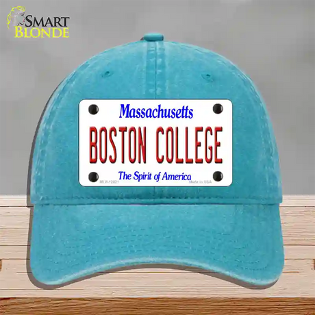 Boston College Novelty License Plate Hat Unconstructed Cotton / Lake Blue