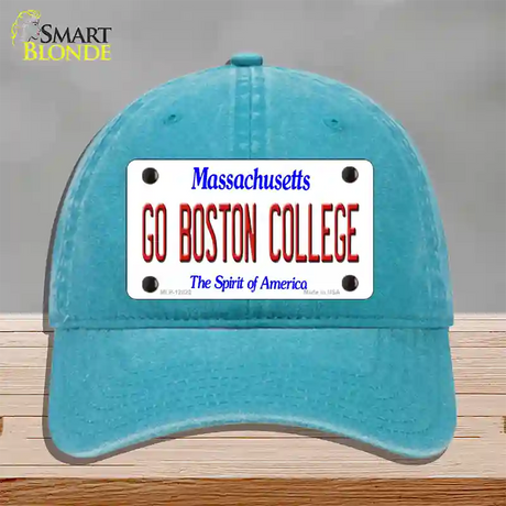 Go Boston College Novelty License Plate Hat Unconstructed Cotton / Lake Blue