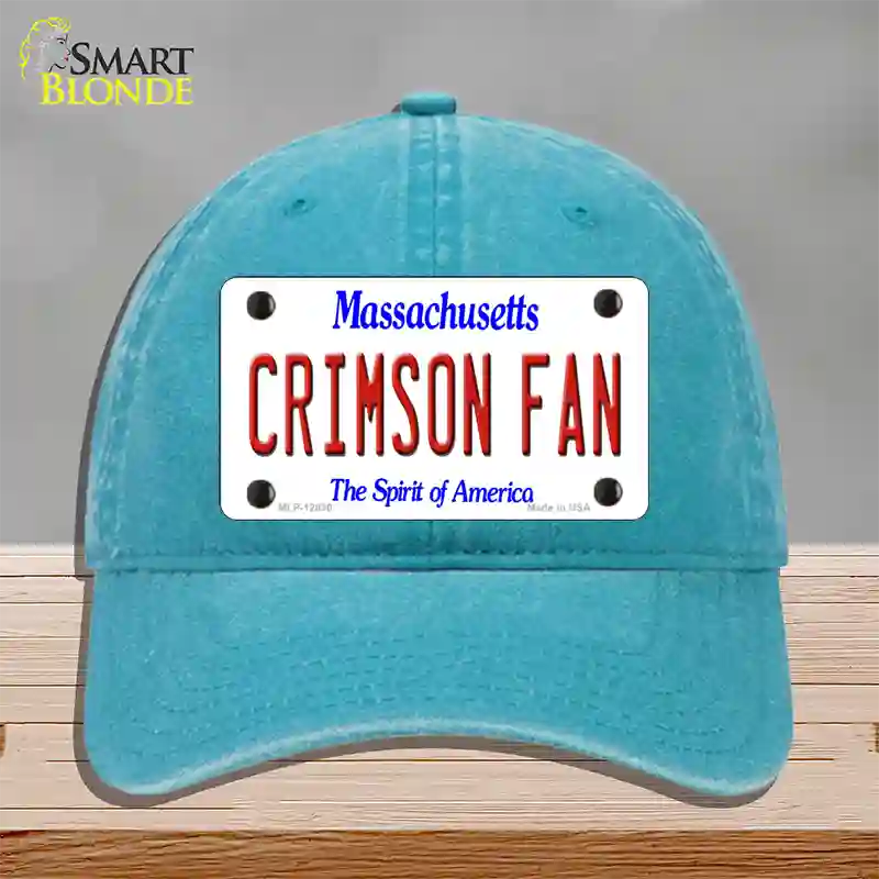 Crimson Fan Novelty License Plate Hat Unconstructed Cotton / Lake Blue