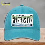 Spartans Fan Novelty License Plate Hat Unconstructed Cotton / Lake Blue