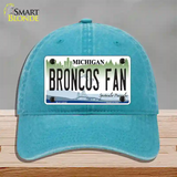 Broncos Fan Michigan Novelty License Plate Hat Unconstructed Cotton / Lake Blue