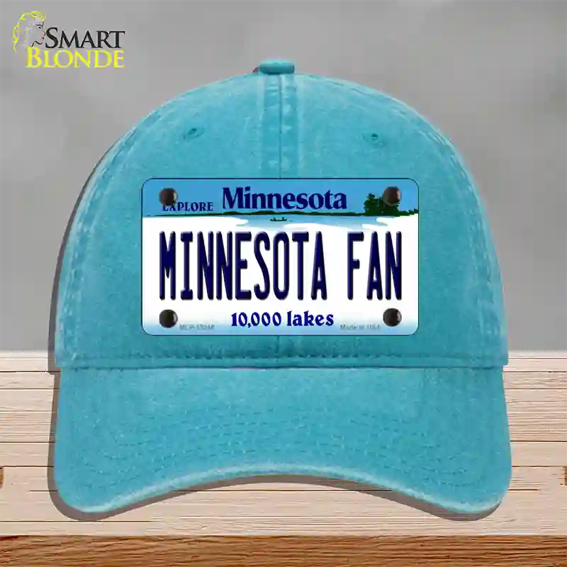 Minnesota Fan Novelty License Plate Hat Unconstructed Cotton / Lake Blue