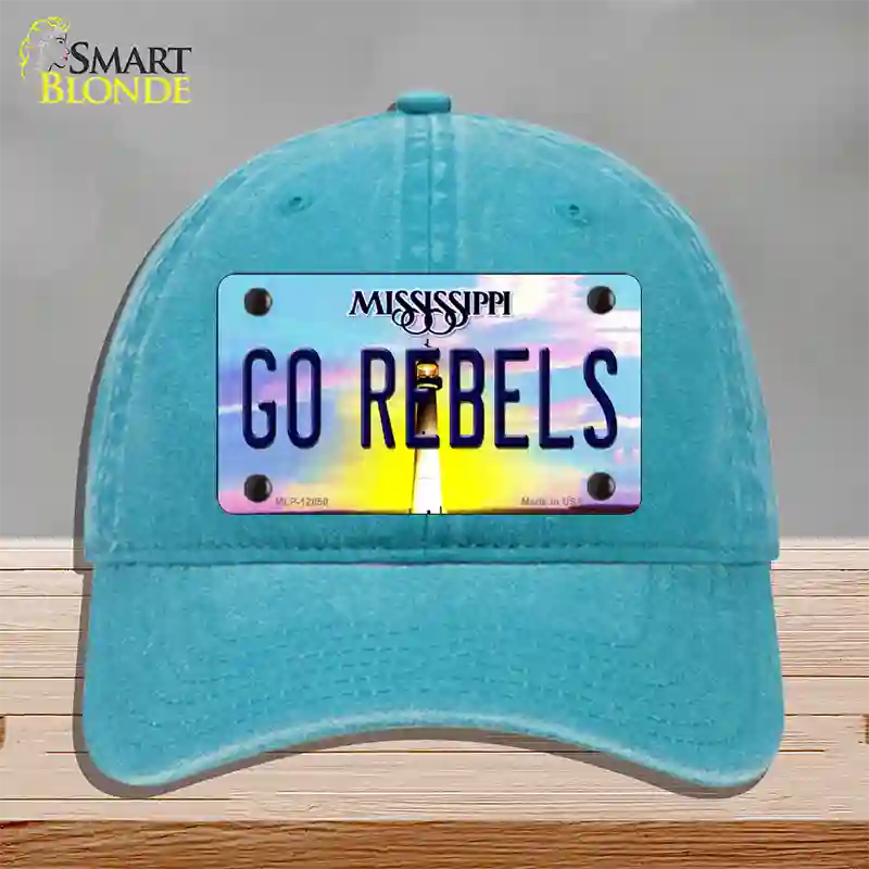 Go Rebels Novelty License Plate Hat Unconstructed Cotton / Lake Blue