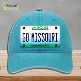 Go Missouri Novelty License Plate Hat Unconstructed Cotton / Lake Blue