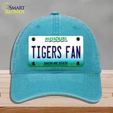 Tigers Fan Missouri Novelty License Plate Hat Unconstructed Cotton / Lake Blue