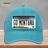 Go Montana Novelty License Plate Hat Unconstructed Cotton / Lake Blue