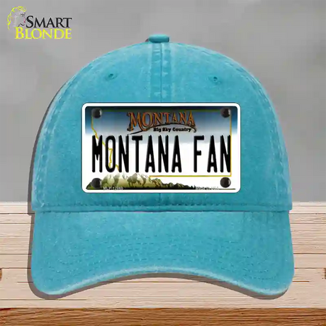 Montana Fan Novelty License Plate Hat Unconstructed Cotton / Lake Blue