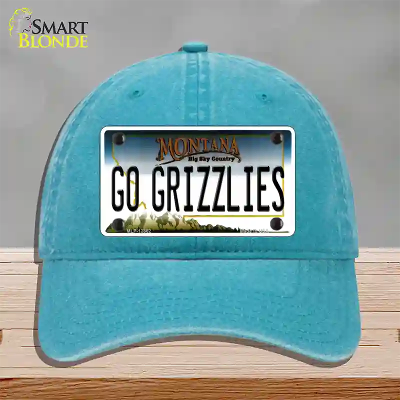 Go Grizzlies Novelty License Plate Hat Unconstructed Cotton / Lake Blue