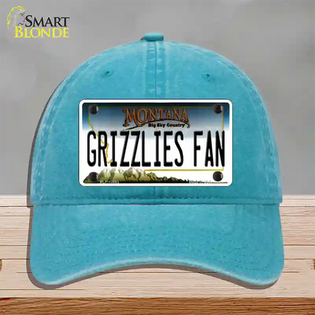 Grizzlies Fan Novelty License Plate Hat Unconstructed Cotton / Lake Blue