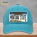 Montana State Univ Novelty License Plate Hat Unconstructed Cotton / Lake Blue