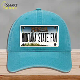 Montana State Fan Novelty License Plate Hat Unconstructed Cotton / Lake Blue