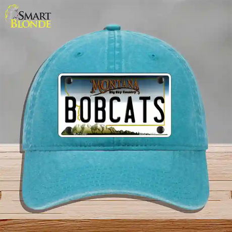 Bobcats Novelty License Plate Hat Unconstructed Cotton / Lake Blue